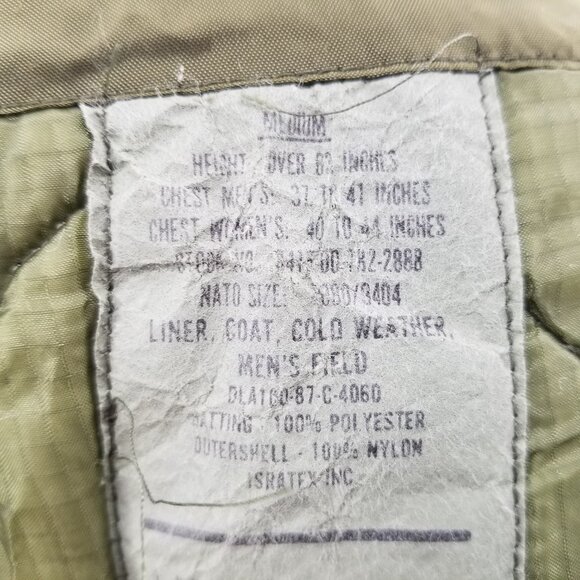 VTG US Army M65 Jacket Mens Woodland Camo Cold Weather Field Liner Coat Sz M - Picture 9 of 12